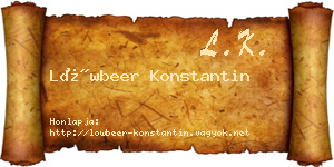 Löwbeer Konstantin névjegykártya